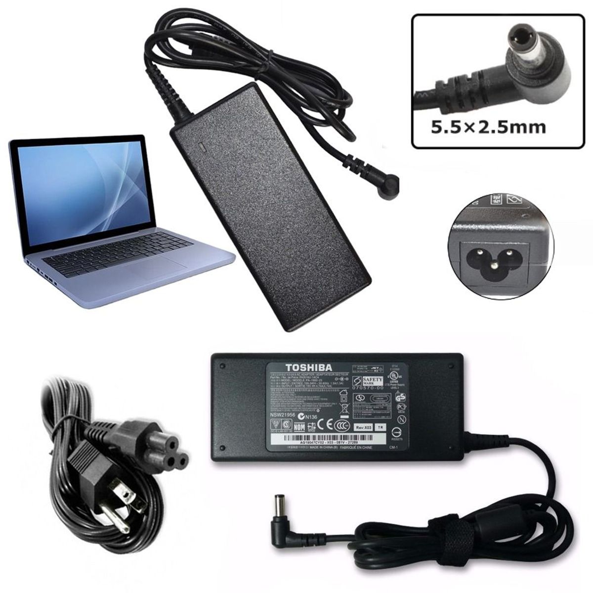 GENERICO - Cargador Genérico Laptop Toshiba 19V 3.42A 75w 5.5 2.5mm