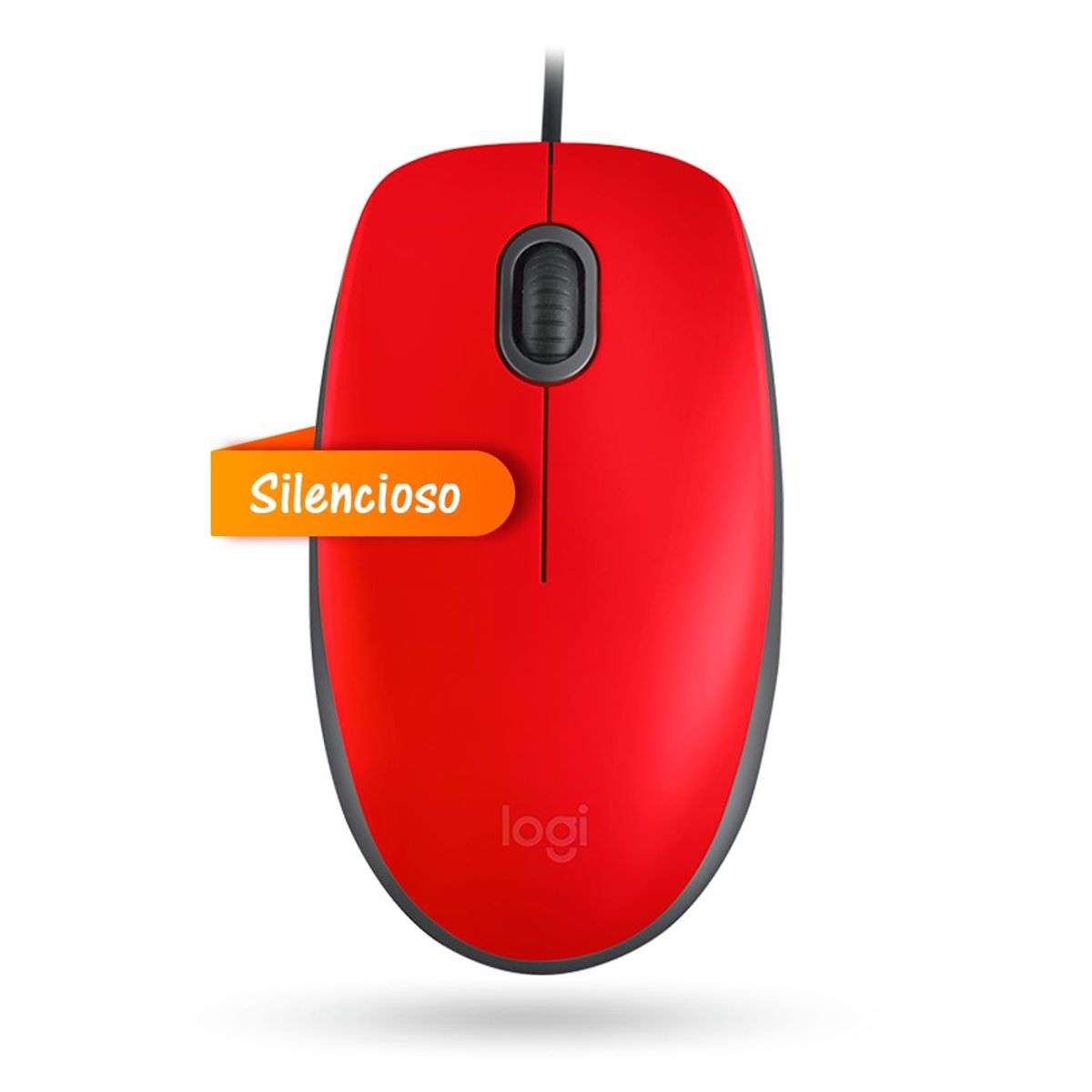 LOGITECH - Mouse Logitech M110 silencioso Diseño clásico - Rojo