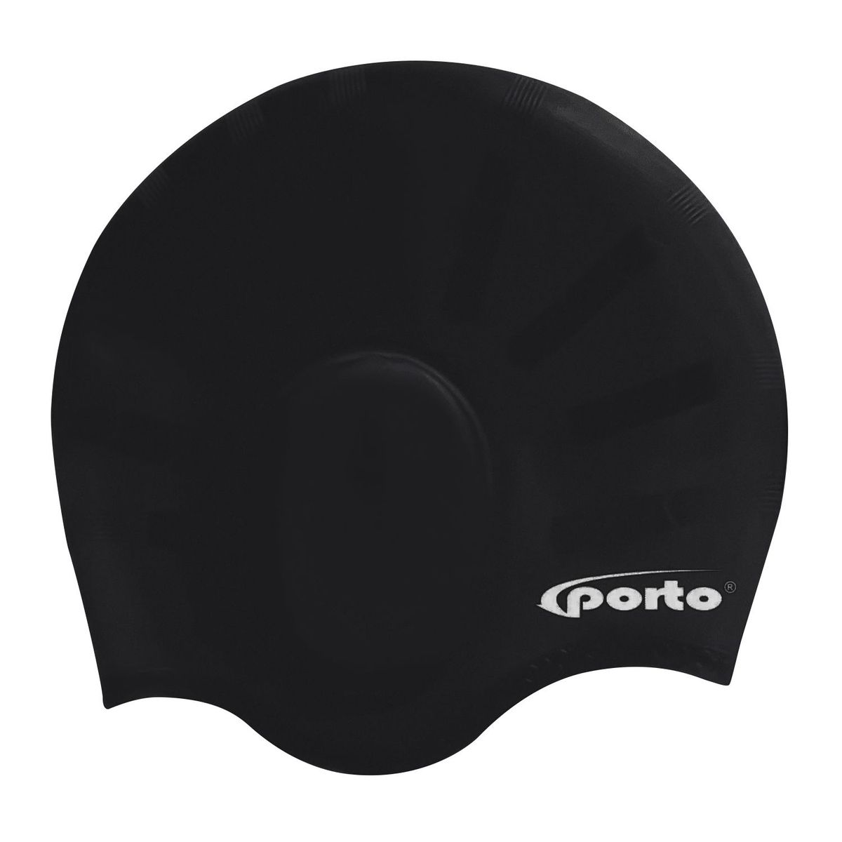 PORTO - Gorro para Natación con Orejeras Talla estándar Negro