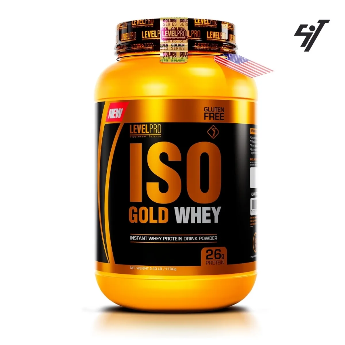 LEVEL PRO - Iso Gold Whey de 1kg Chocolate - Proteína Isolatada