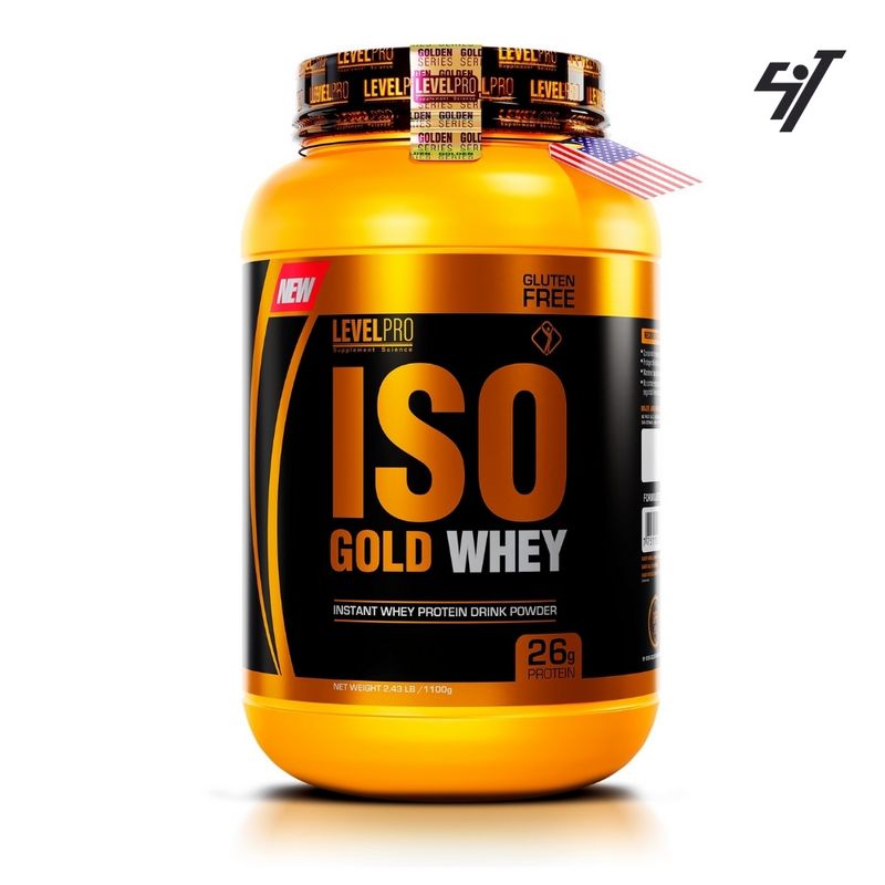 LEVEL PRO - Iso Gold Whey de 1kg Chocolate - Proteína Isolatada