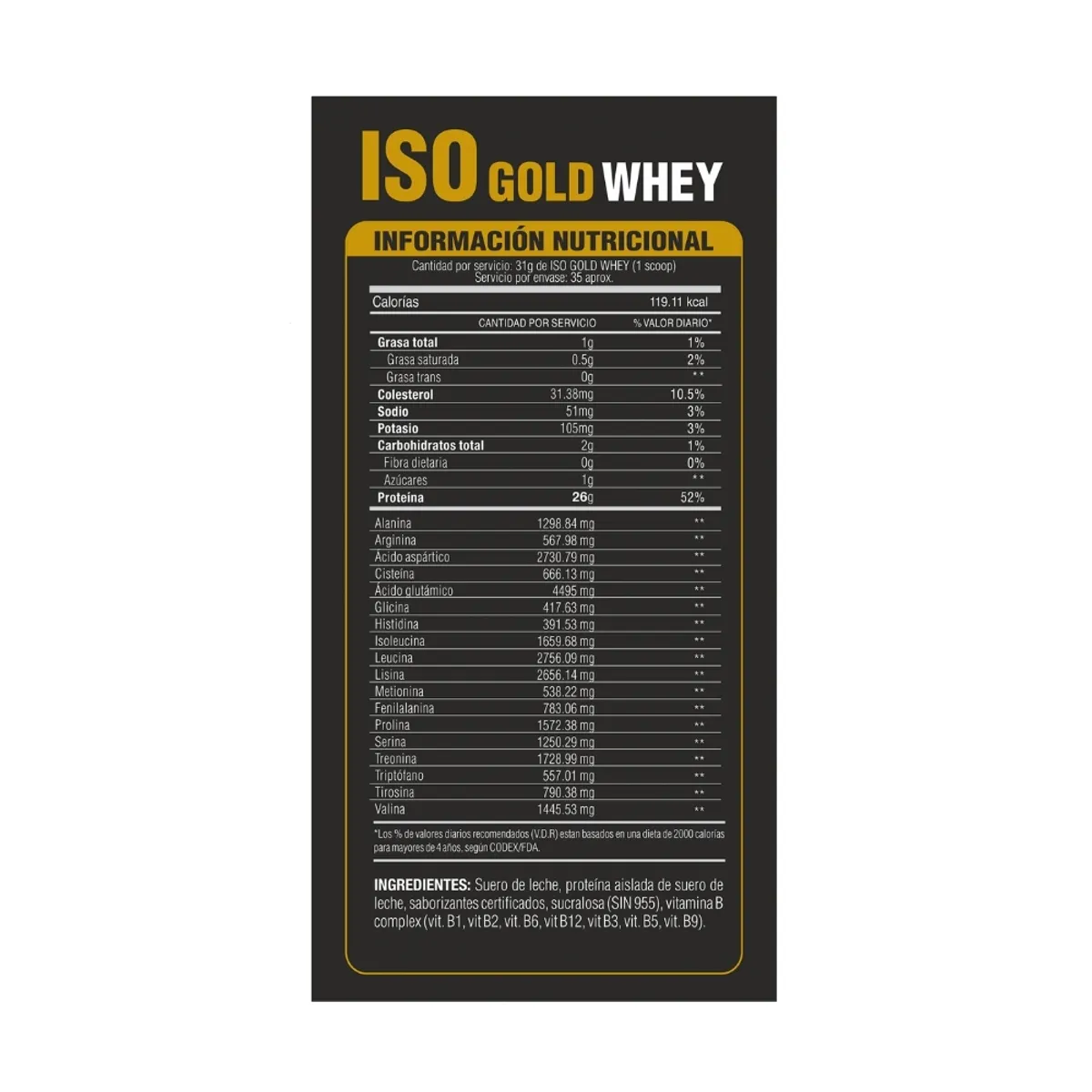 LEVEL PRO - Iso Gold Whey de 1kg Chocolate - Proteína Isolatada