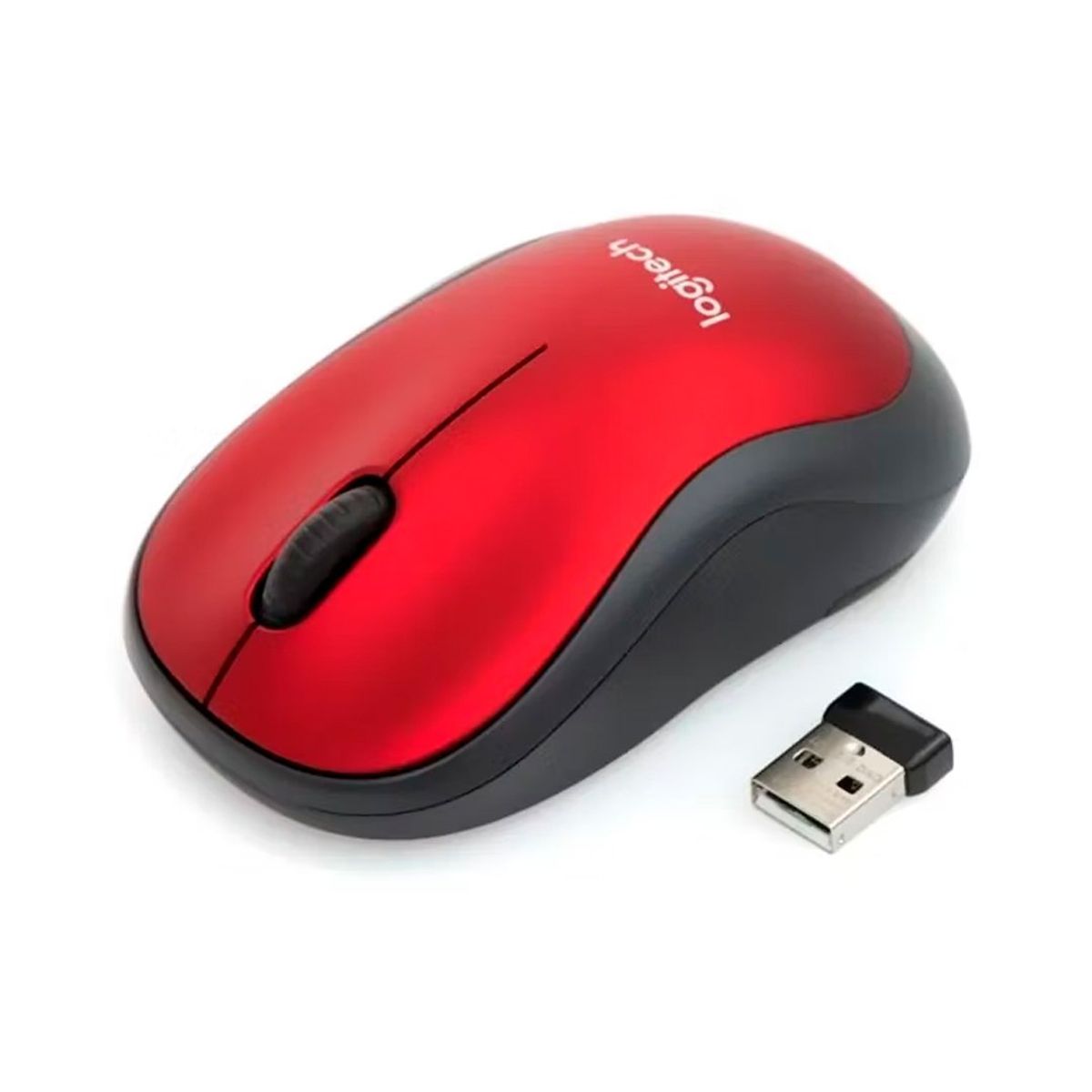 LOGITECH - Mouse Logitech M185  inalámbrico USB - Negro Rojo
