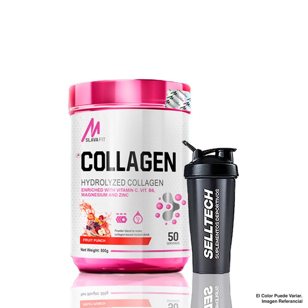 MSLAVA FIT - Colágeno Hidrolizado Mslava Fit 500gr Fruit Punch Shaker