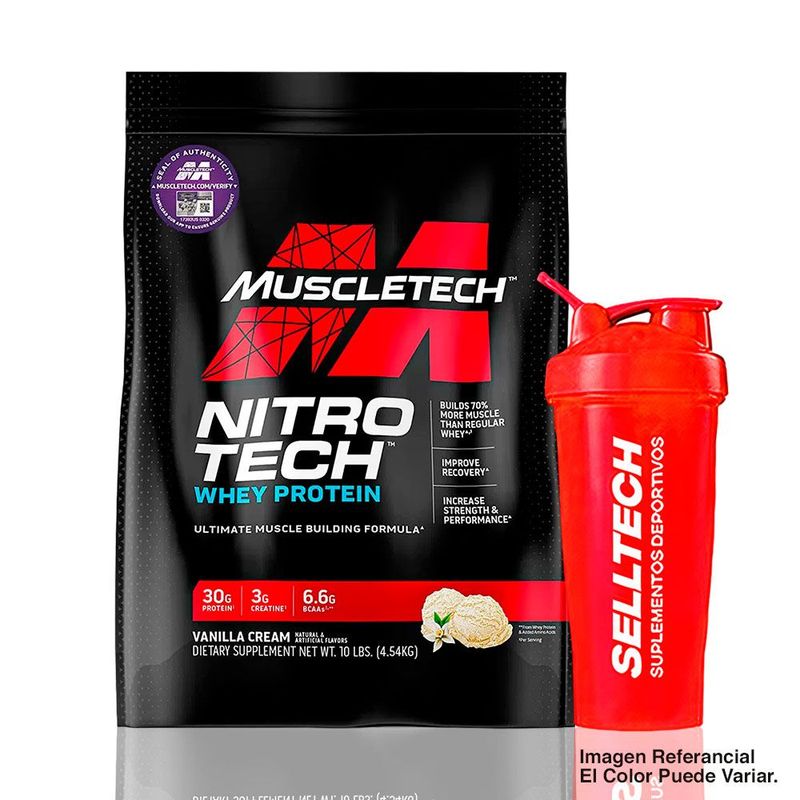MUSCLETECH - Proteína Muscletech Nitro Tech Performance 10 Lb Vainilla