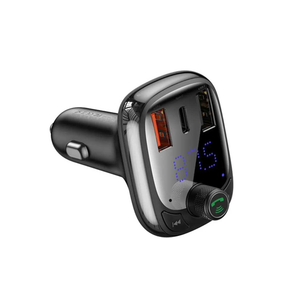 BASEUS - Transmisor FM Bluetooth MP3 Cargador QC Llamadas Baseus