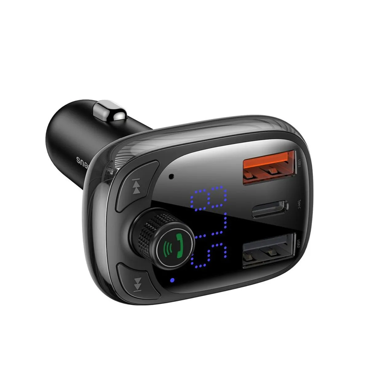 BASEUS - Transmisor FM Bluetooth MP3 Cargador QC Llamadas Baseus