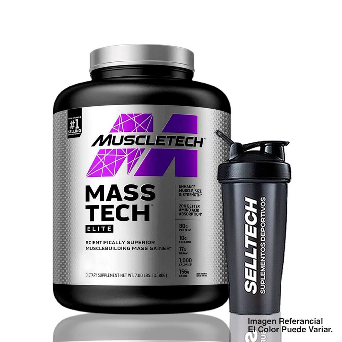 MUSCLETECH - Ganador de Peso Muscletech Mass Tech 7lb Vainilla