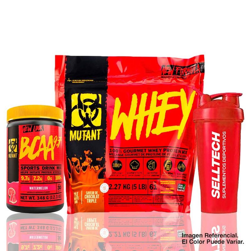 MUTANT - Pack Mutant Whey 5 lb Chocolate + Mutant Bcaa 30serv +Shaker
