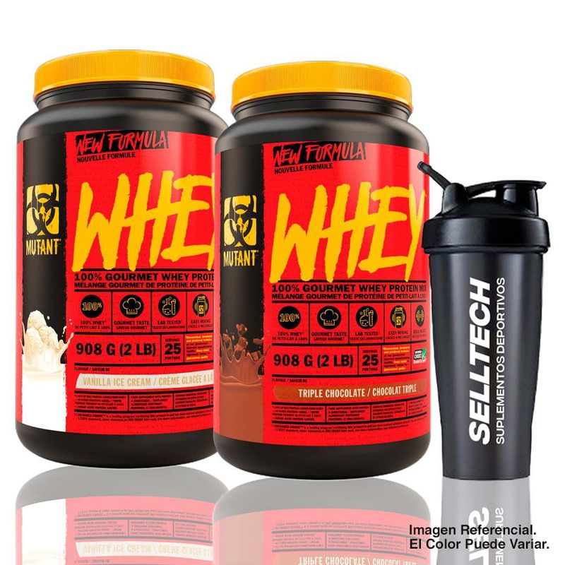 MUTANT - Mutant Whey 2lb Vainilla+mutant Whey 2 Lb Chocolate+shaker