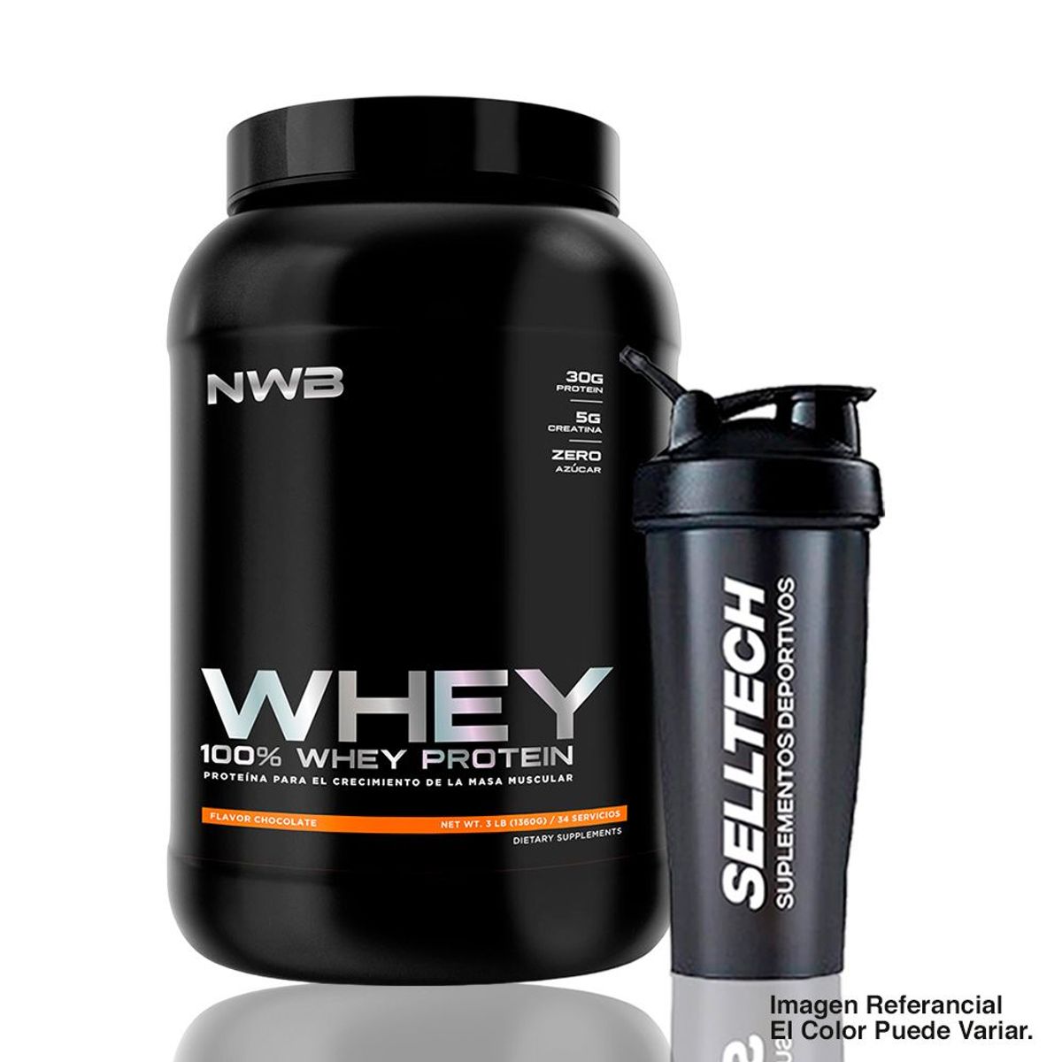 NWB - Proteína NWB Whey Concentrate 3lb Chocolate Shaker