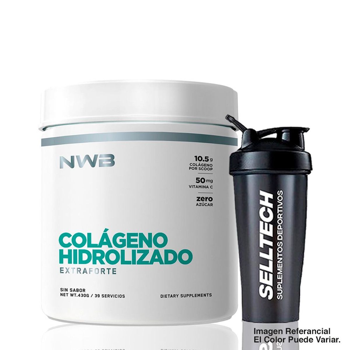 NWB - Colágeno Hidrolizado NWB 430gr Natural Shaker