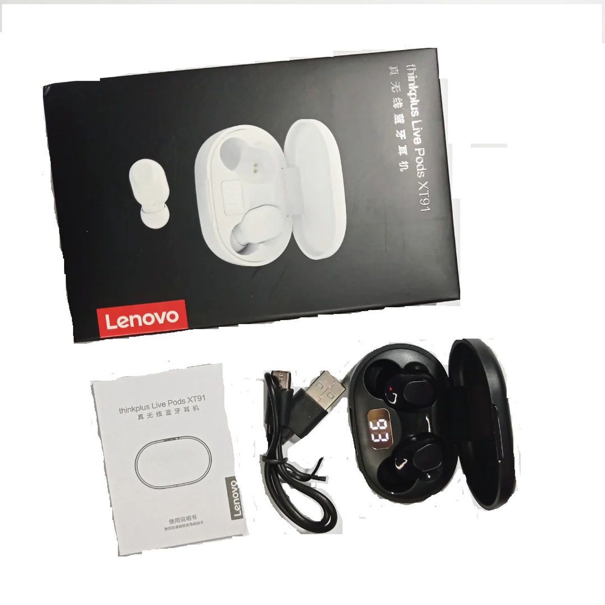 LENOVO - Audifonos Bluetooth TWS Lenovo XT91 Negro
