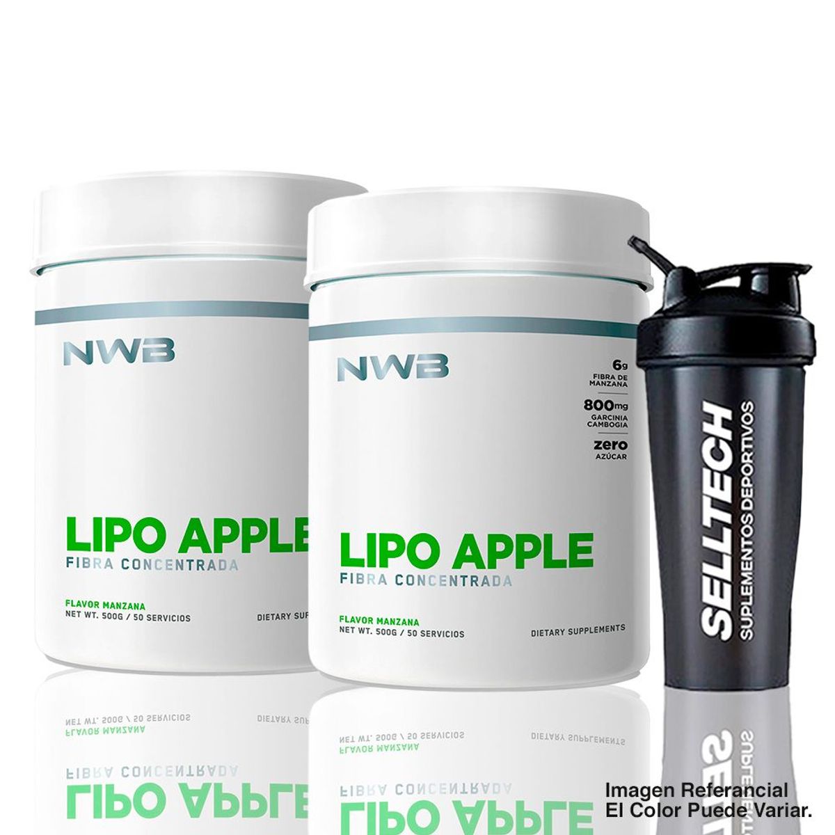 NWB - Nwb Fibra Concentrada Lipo Apple 500gr Manzana X2 Shaker