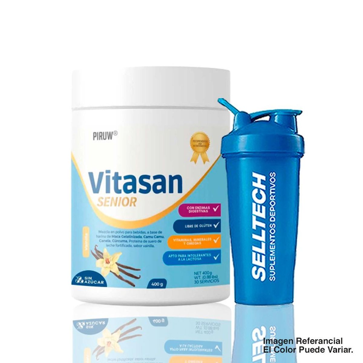 PIRUW - Vitaminas Adulto Mayor Piruw Vitasan Senior 400gr Vainilla