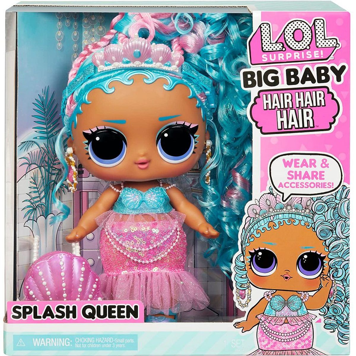 LOL SURPRISE - Muñeca LOL Big Baby Hair Hair Hair Splash Queen