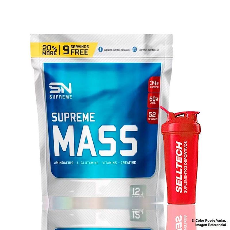 SUPREME NUTRITION - Supreme Nutrition Supreme Mass 12lb Vainilla Shaker