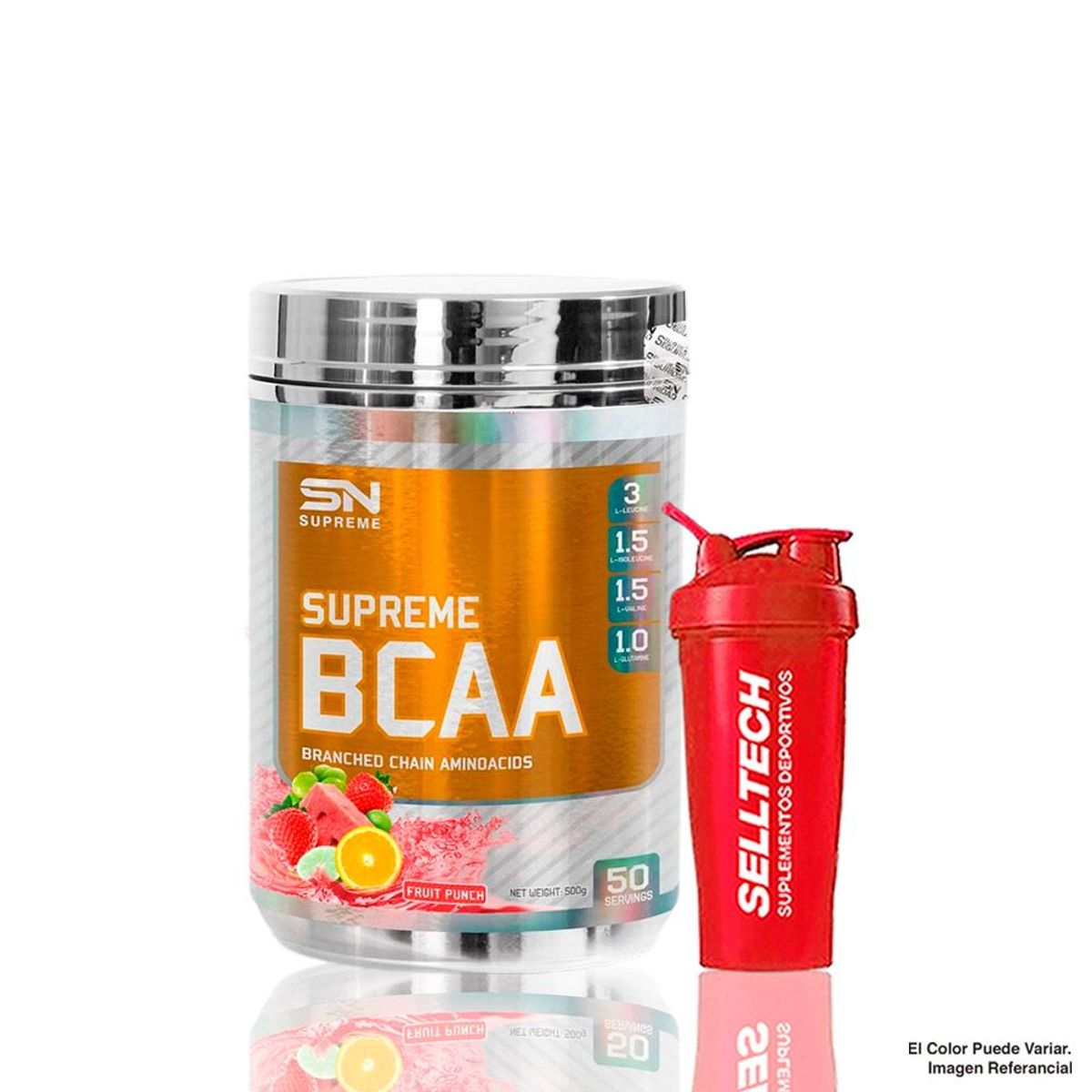 SUPREME NUTRITION - Aminoácidos Supreme Nutrition Bcaa 500gr Fruit Punchshaker