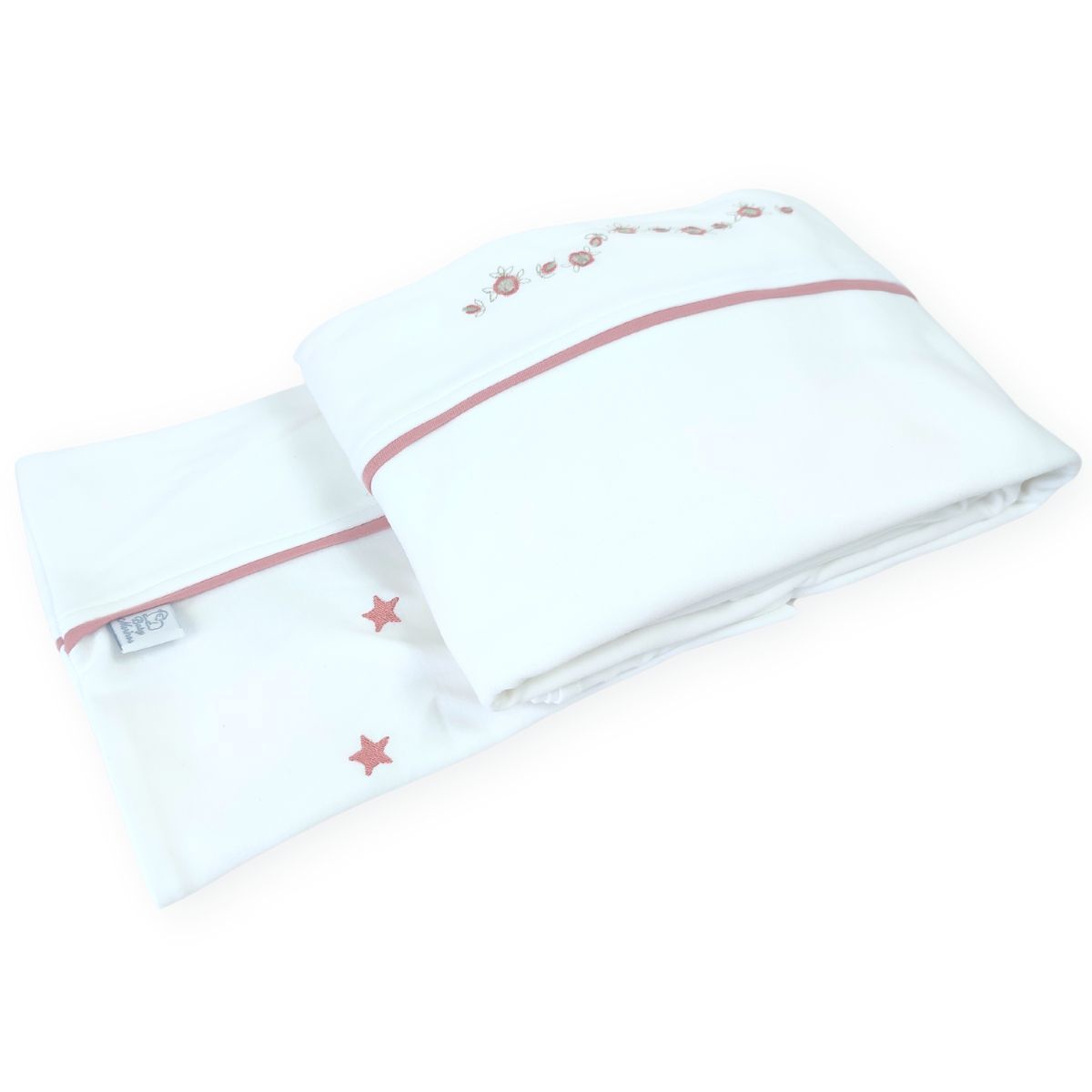 BABY MERINOS - Set de Sábanas Bebe Algodón Cuna Niña - Flores - BPALB