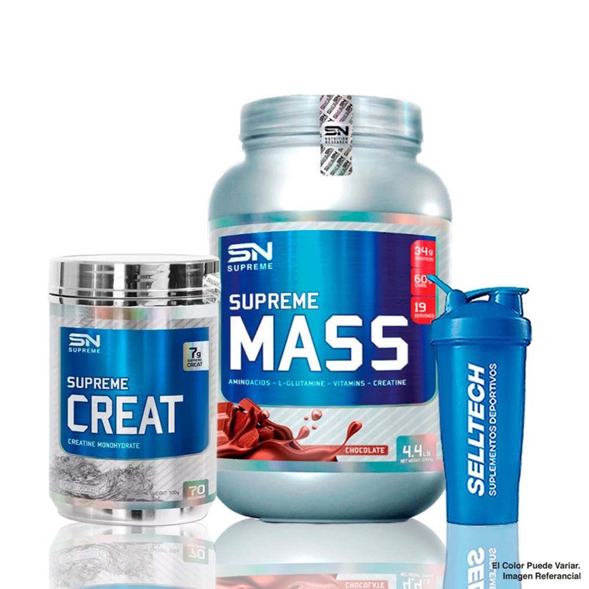 SUPREME NUTRITION - Supreme Mass 4lb Chocolate Supreme Creat 500gr Shaker