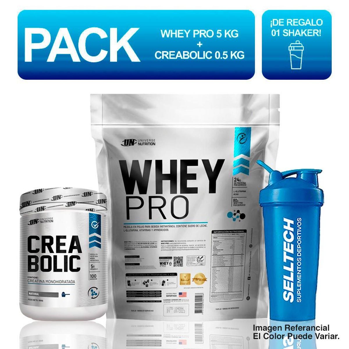 UNIVERSE NUTRITION - Whey Pro 5 kg Vainilla Creabolic 500gr