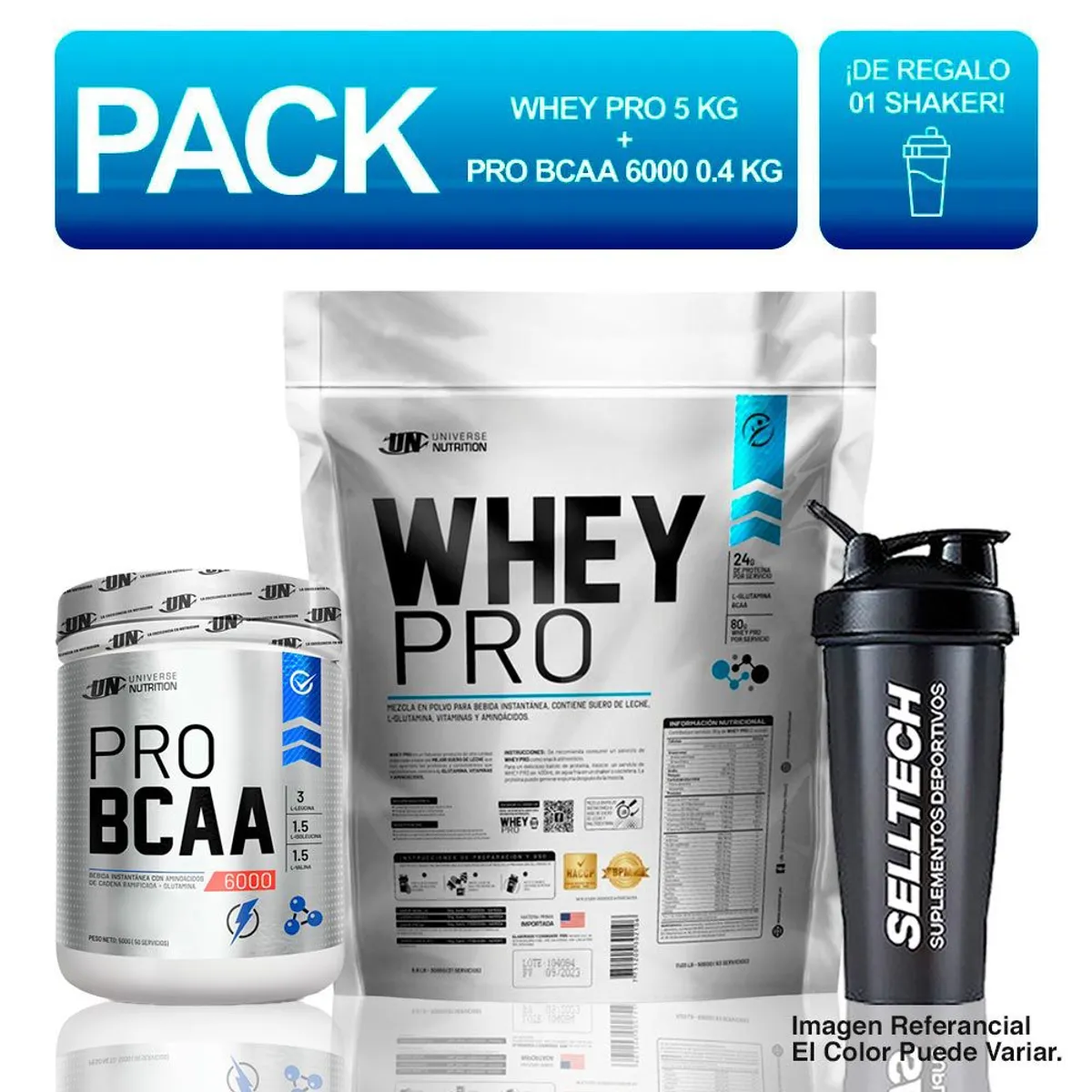 UNIVERSE NUTRITION - Whey Pro 5 kg Chocolate + Bcaa 6000 400gr Naranja