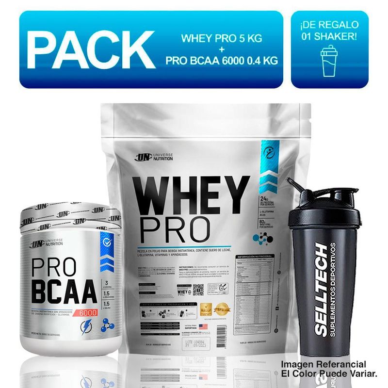 UNIVERSE NUTRITION - Whey Pro 5 kg Chocolate + Bcaa 6000 400gr Naranja