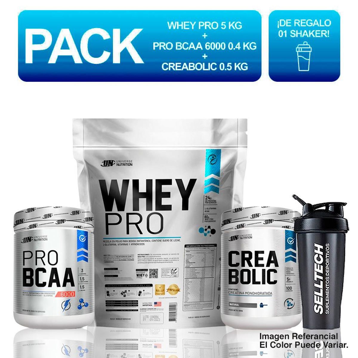 UNIVERSE NUTRITION - Whey Pro 5 kg Chocolatebcaa 500gr Naranjacreabolic 500gr