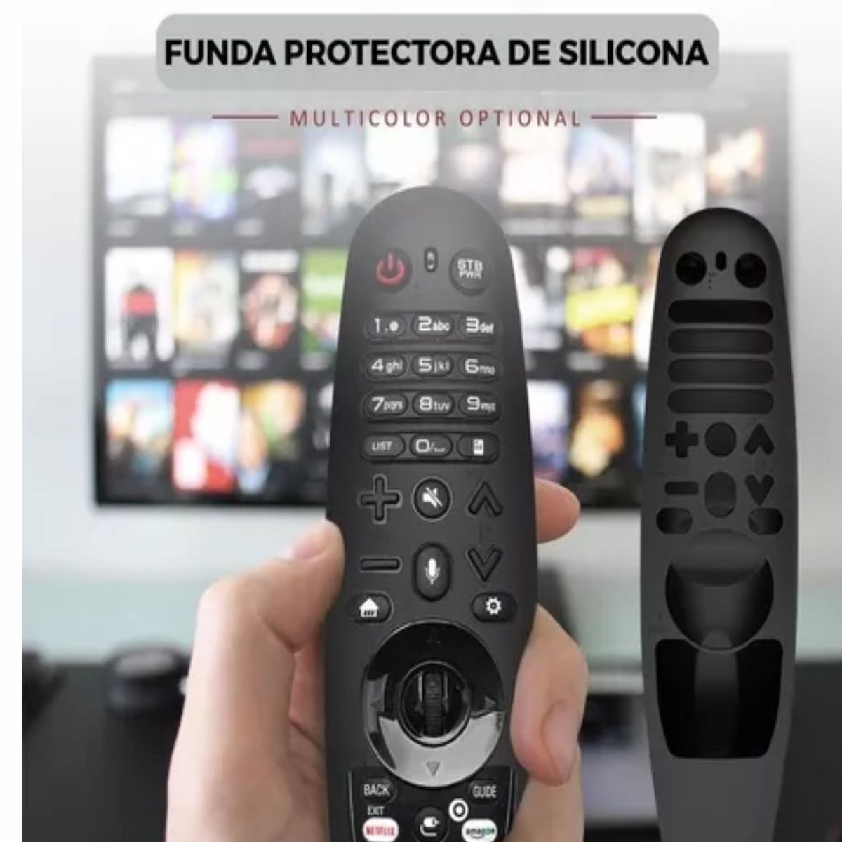 UNIVERSAL - Funda de silicona para Control remoto LG Smart TV Magic Negro