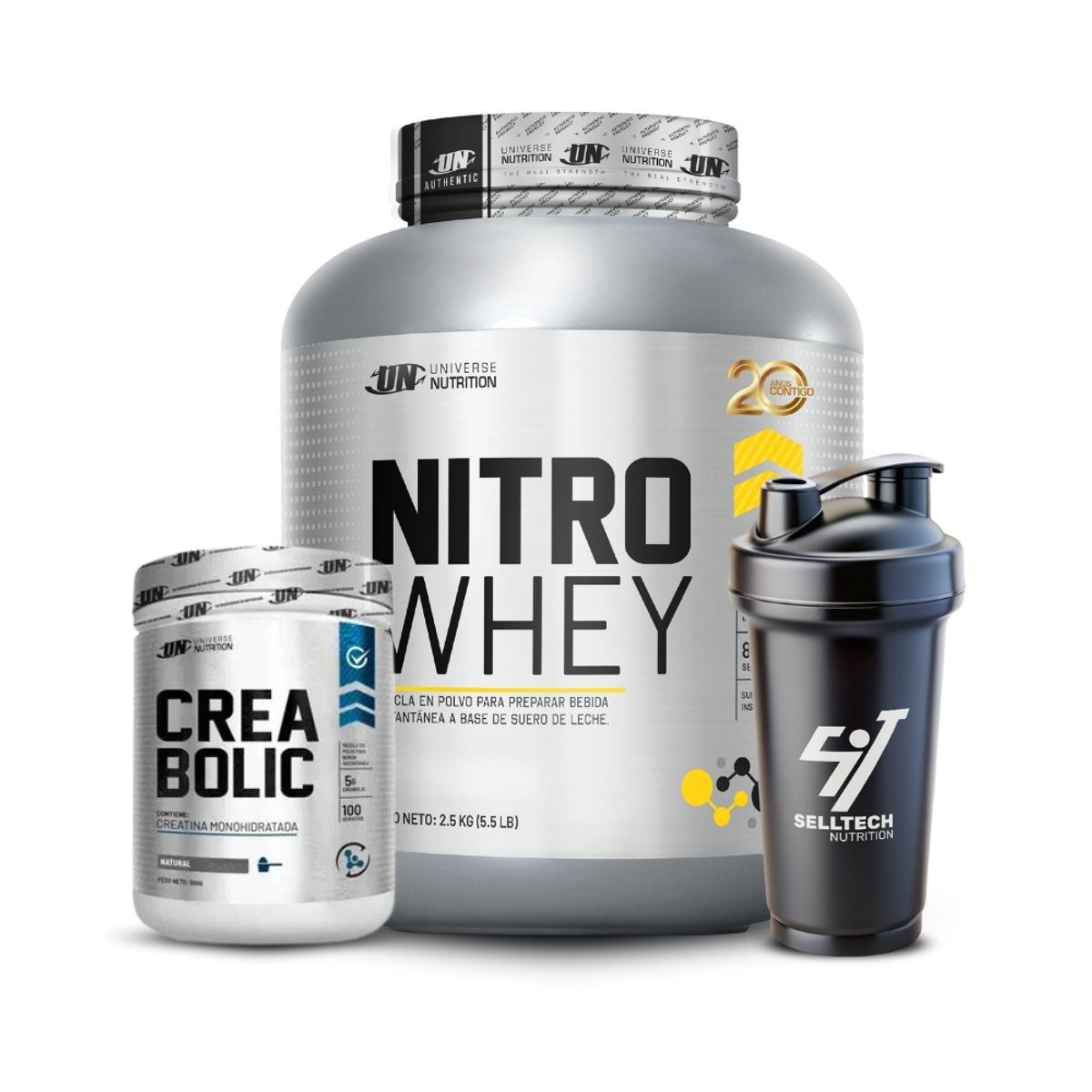 UNIVERSE NUTRITION - Nitro Whey 2.5 kg Vainilla Creabolic 500gr