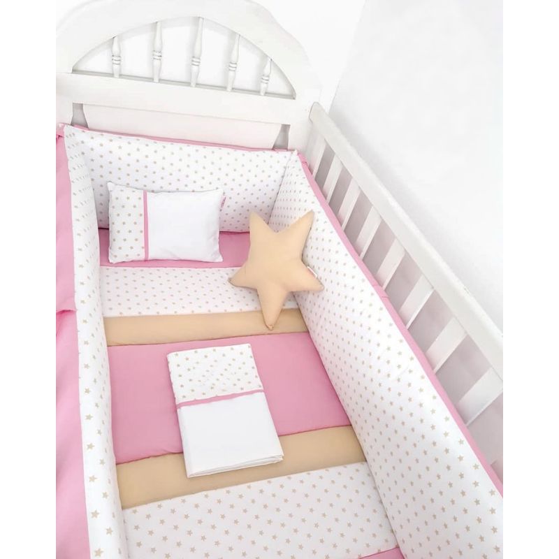 GENERICO - Protectores Laterales Acolchados para cuna diseño estrellitas