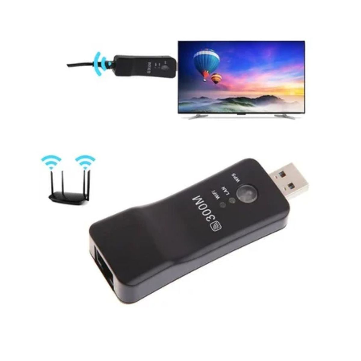GENERICO - Repetidor Wifi Usb Para Smart Tv Pc Adaptador Receptor Internet
