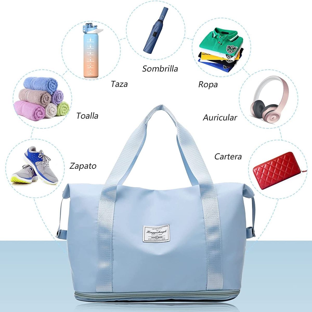 GENERICO - Bolso de viaje y entrenamiento de gran capacidad para mujer