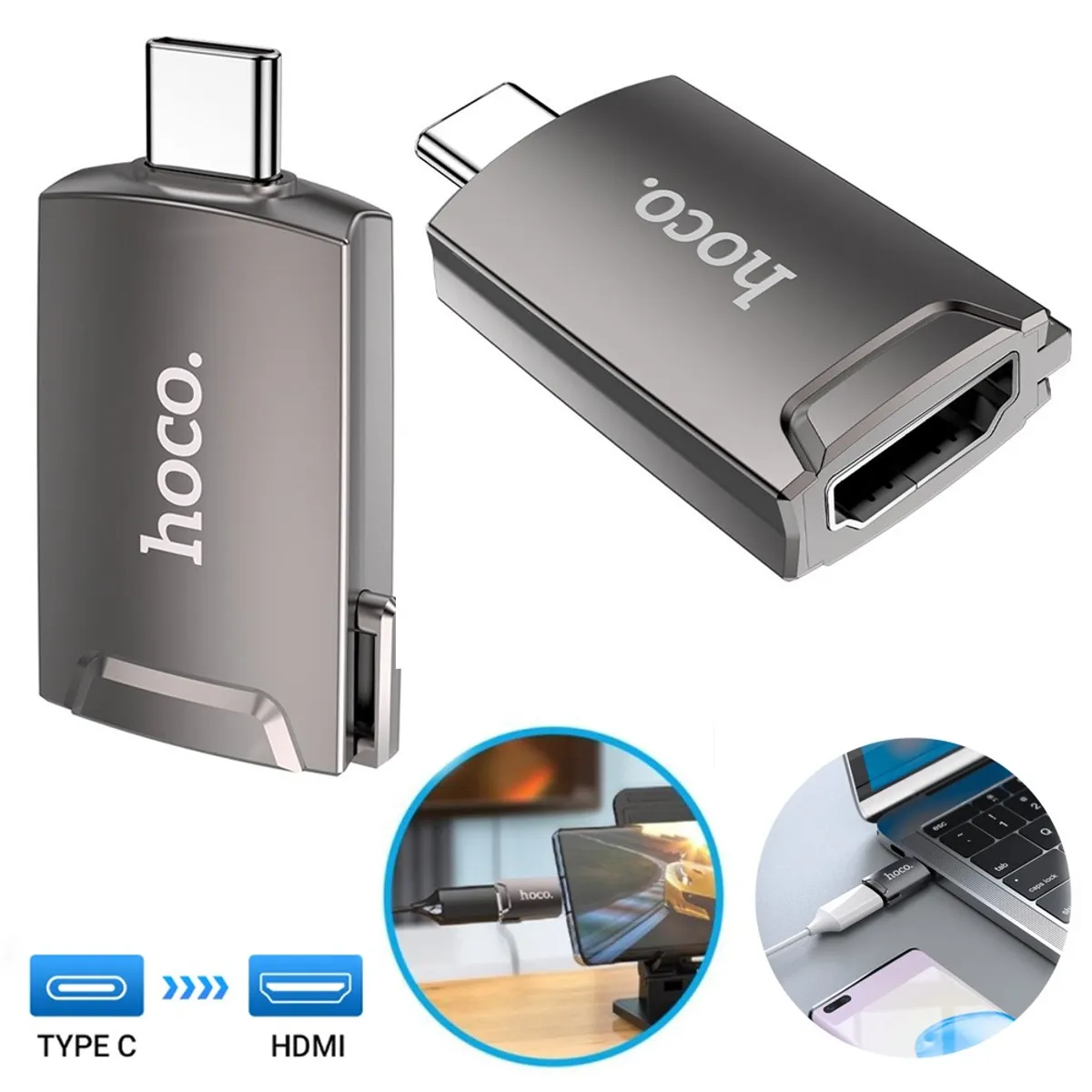 GENERICO - Adaptador convertidor tipo c a HDMI HOCO UA19 4k ultra HD