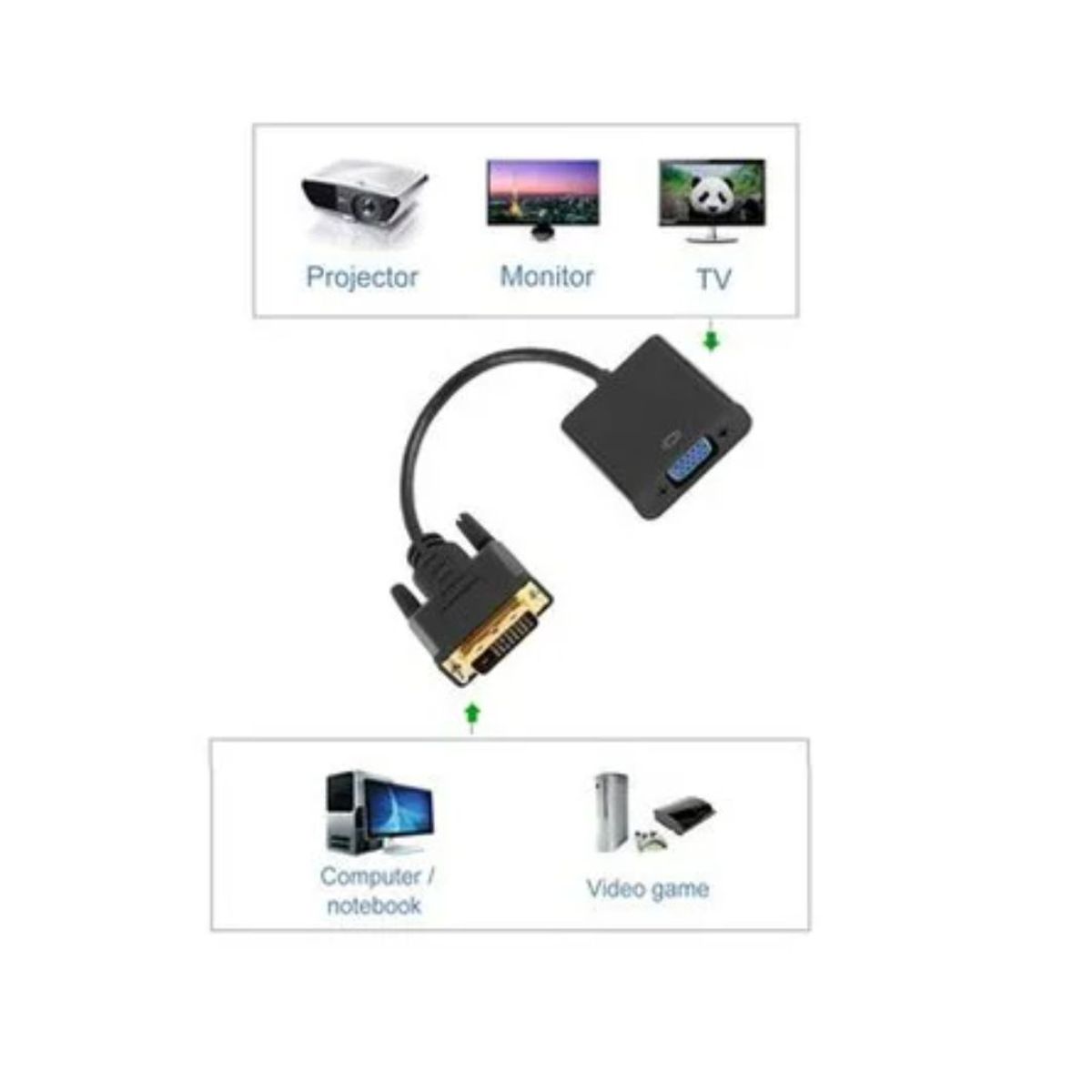 GENERICO - Adaptador Convertidor Dvi D A Vga Dvi-d A Vga 24 +1 Conversor