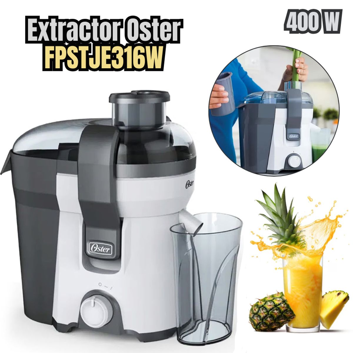 OSTER - Extractor de Jugos Oster de 400 watts FPSTJE316W