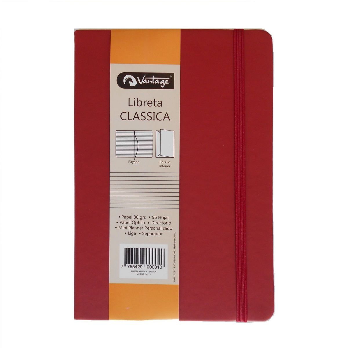 VANTAGE - LIBRETA VANTAGE CLASSICA 14x21 - Roja
