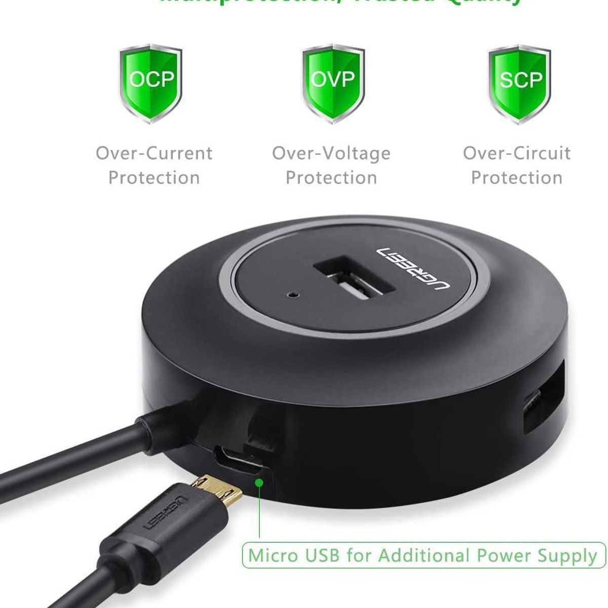 UGREEN - Hub USB USB 2.0 Ugreen 4 Puertos
