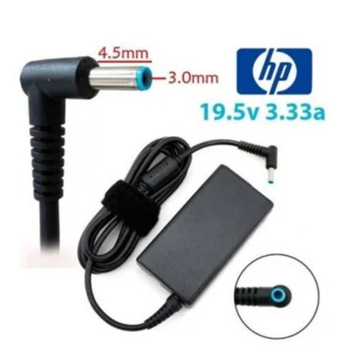 GENERICO - Cargador Generico Laptop HP compaq 195V 333A 65w 45x30mm