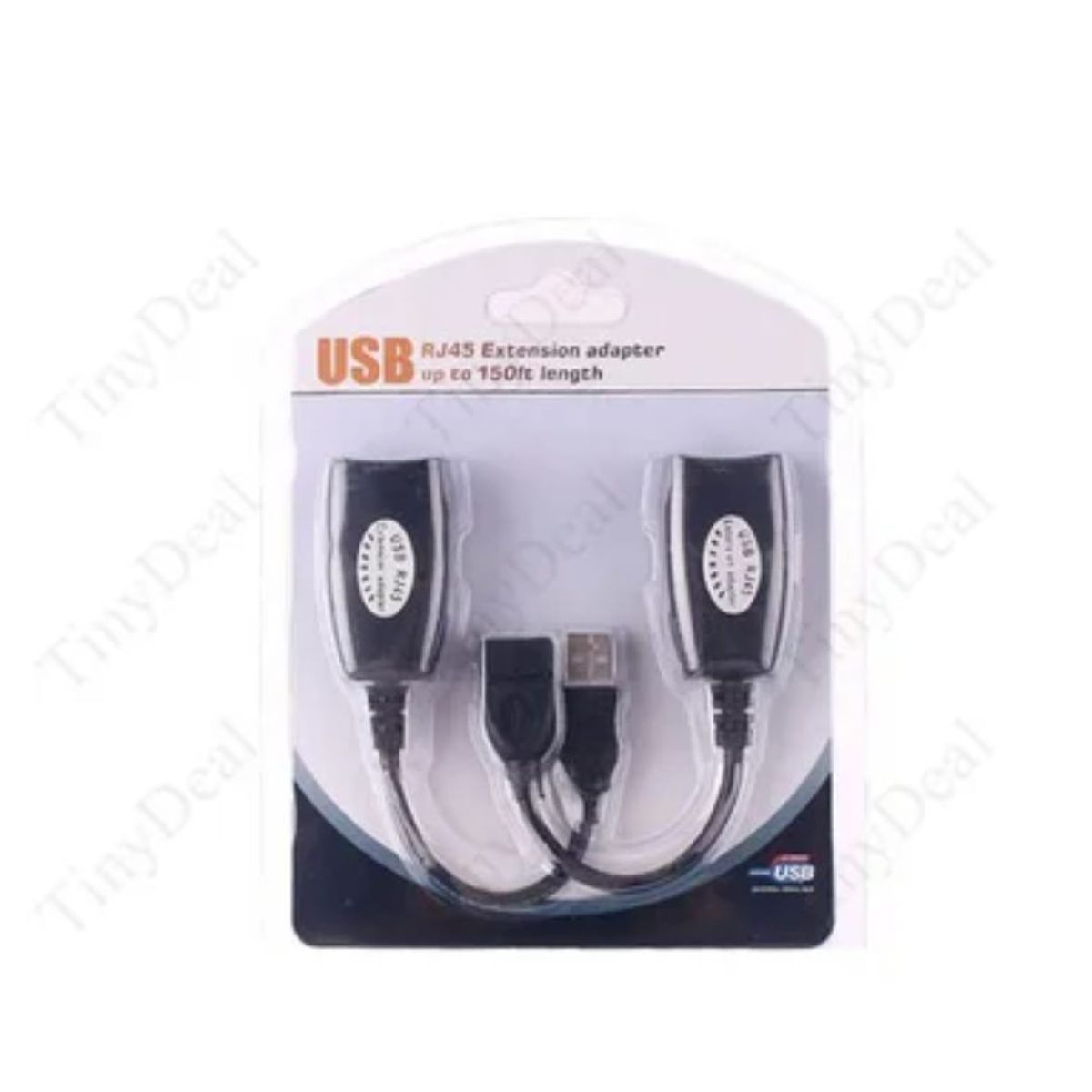 GENERICO - Extension Usb Por Cable Red Rj45 Utp Adaptador 50 Metros Cat- Negro