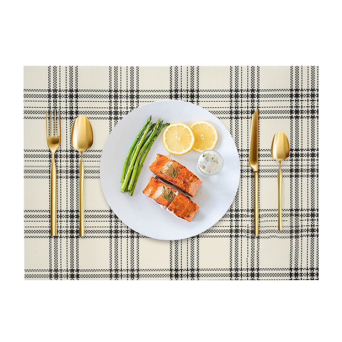 CONTACT - Individual para Mesa Black Plaid 35.5 x 48.2 cm