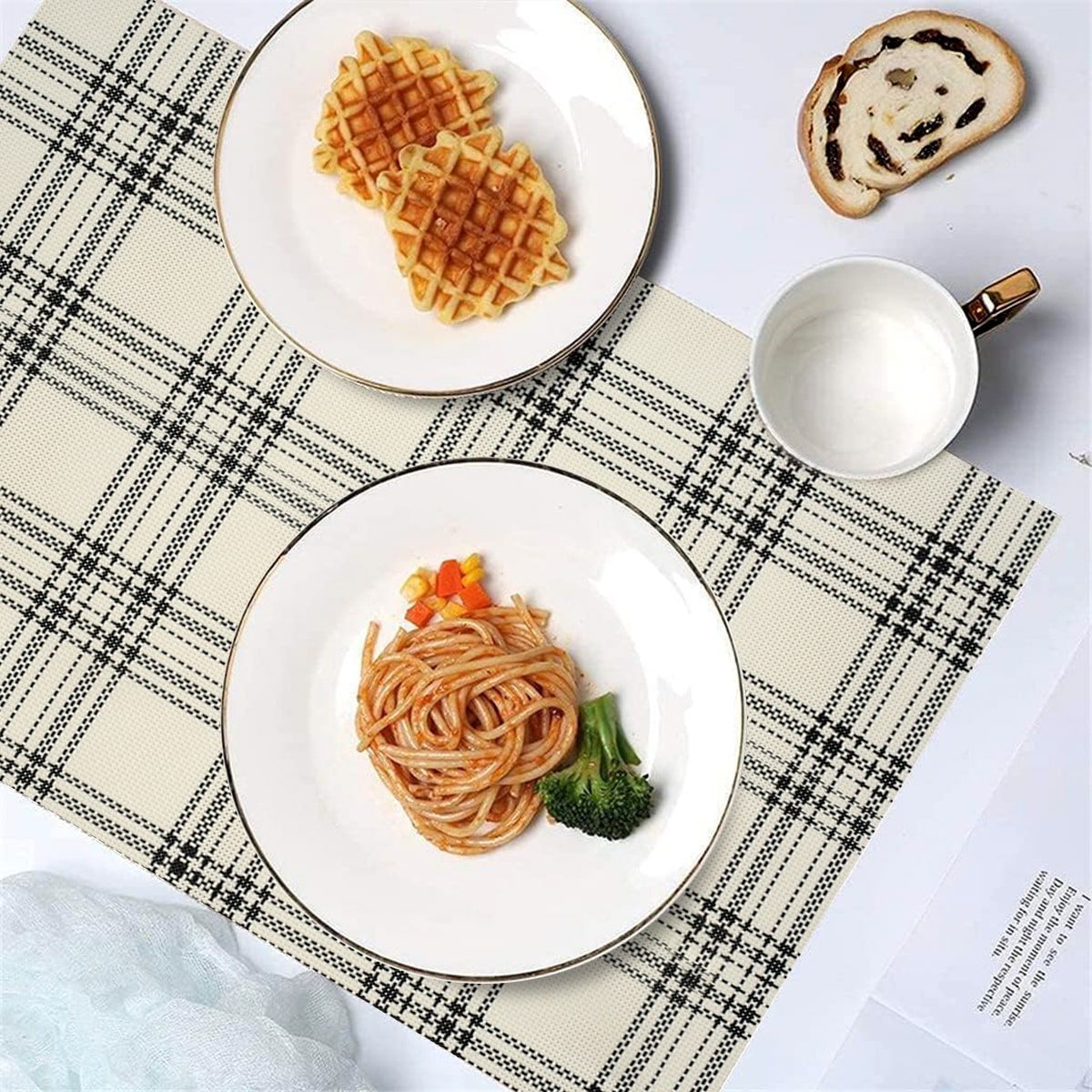 CONTACT - Individual para Mesa Black Plaid 35.5 x 48.2 cm