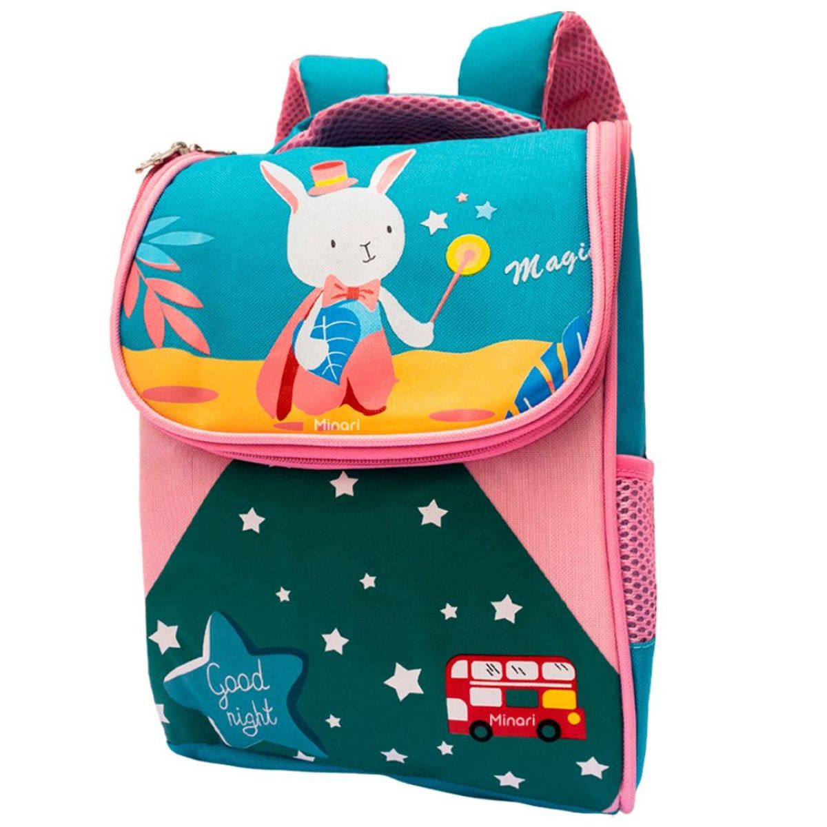 MINARI - Mochila Escolar Infantil para Niños Conejito Mago Rosa 616M