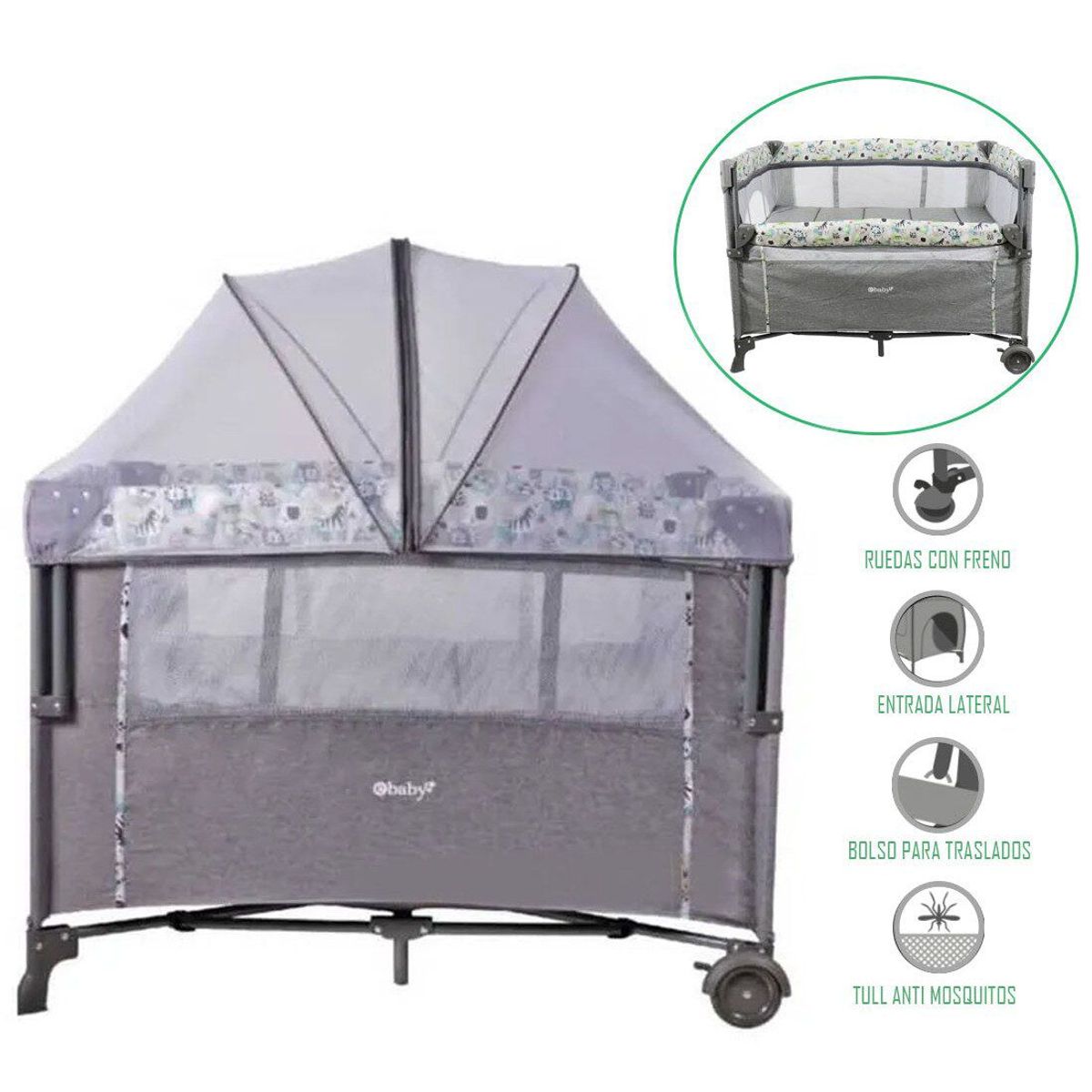 EBABY - Cuna Colecho Nala EB751GB GrisAzul