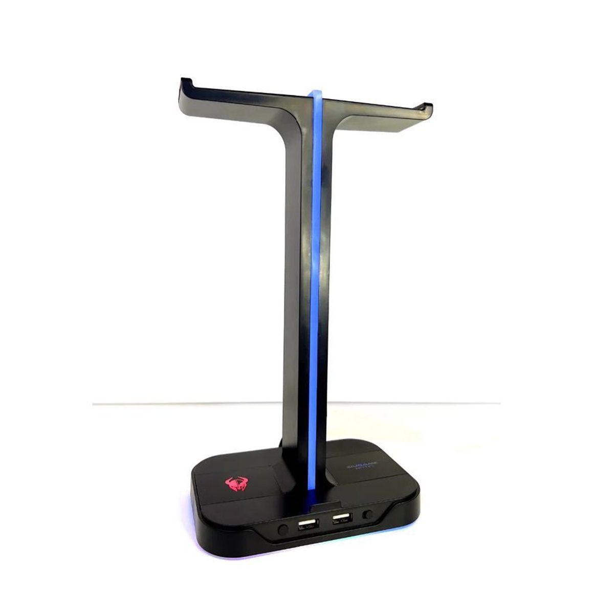 ZIUGAME - Soporte para audifonos Ziugame RGB con colgador doble y 2 puertos USB
