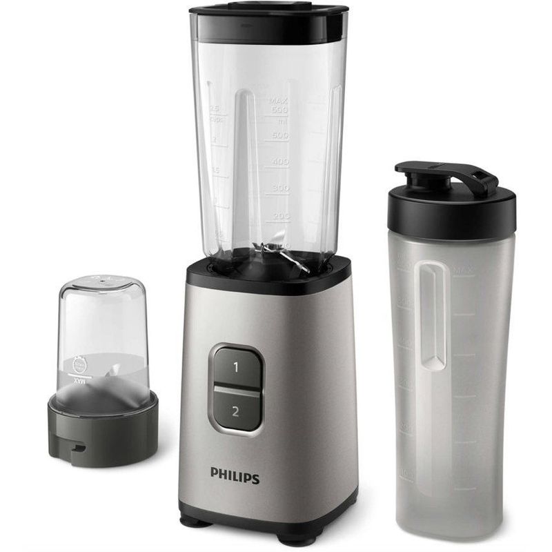 PHILIPS - Mini licuadora Philips 350W con Vaso + Tomado + Picatodo HR2604