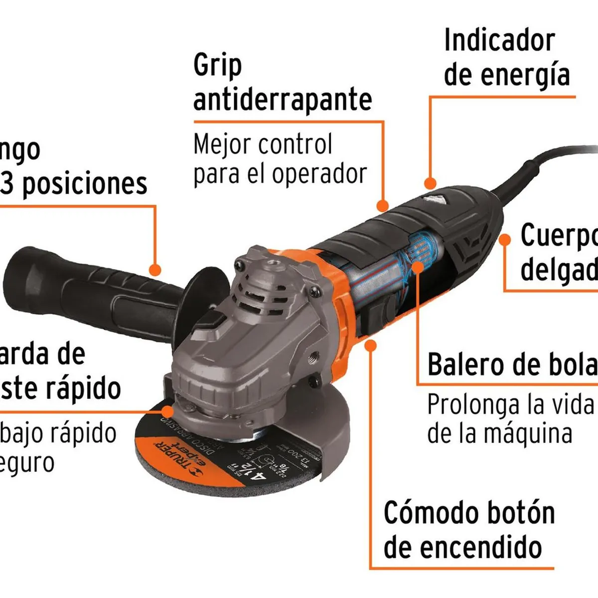 Truper - Amoladora 4 1/2" 850W Truper