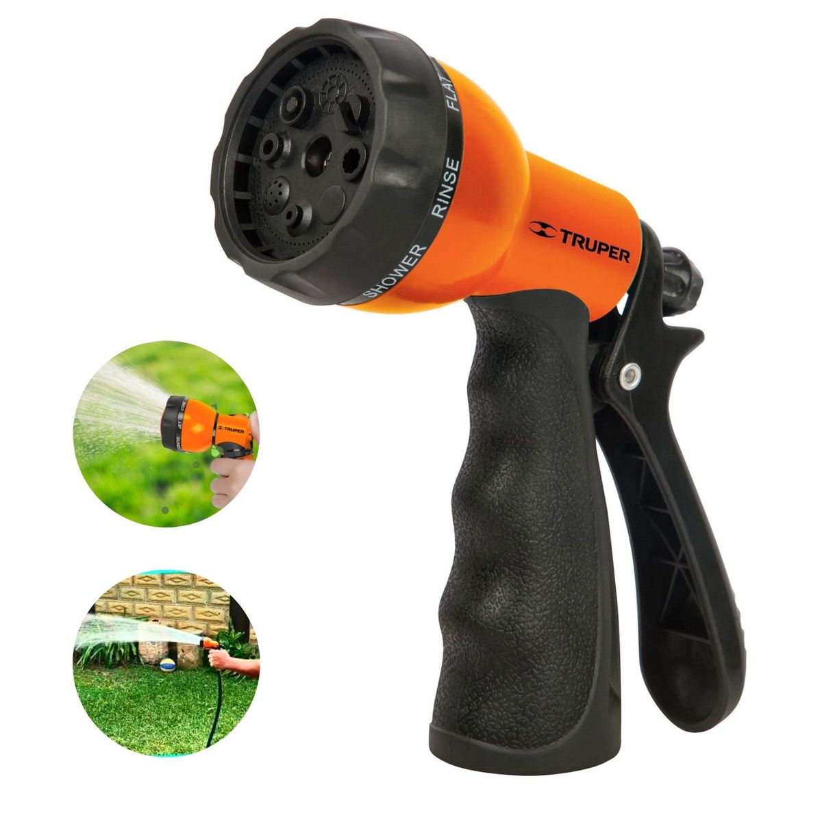 TRUPER - Pistola para riego de 8 funciones, Truper