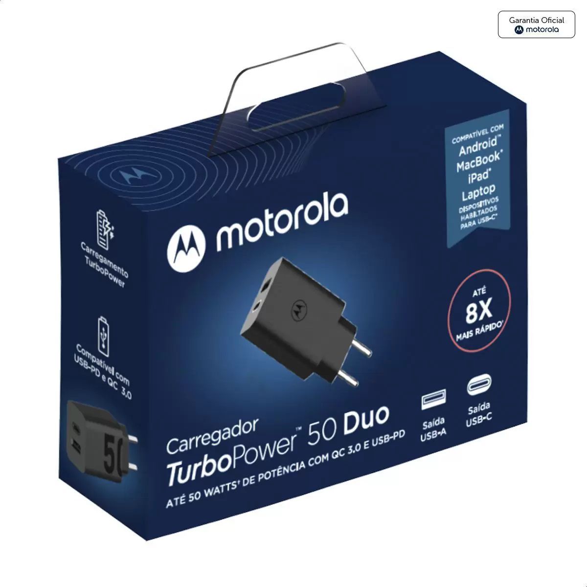 MOTOROLA - Cargador Motorola Turbo Power 50w Puerto Dual