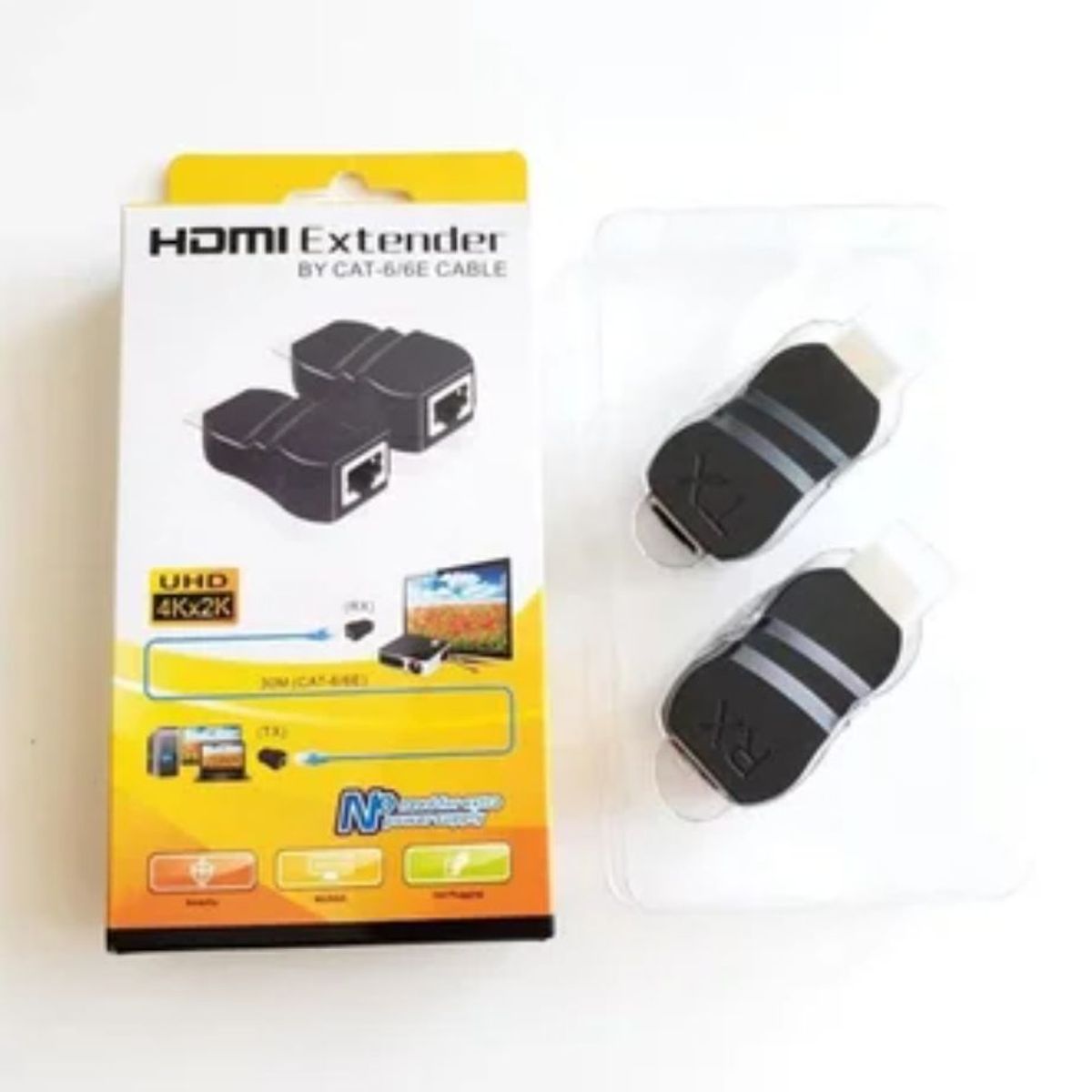 GENERICO - Extender Extensor Hdmi Rj45 Utp 4k 30 Metros hdmi extender negro
